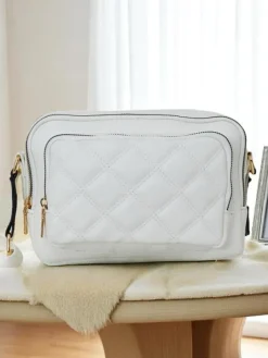 Małe Torebki^Royalfashion Mała torebka z eko skóry Mila Twin biały