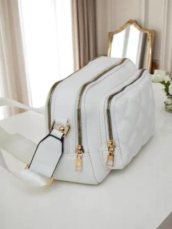 Małe Torebki^Royalfashion Mała torebka z eko skóry Mila Twin biały