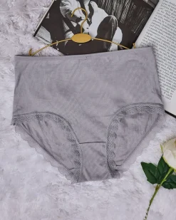 Figi|Plus Size^Royalfashion Majtki damskie typu figi PLUS SIZE gołębi szary