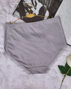 Figi|Plus Size^Royalfashion Majtki damskie typu figi PLUS SIZE gołębi szary