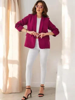 Kurtki / Marynarki / Płaszcze^Royalfashion Marynarka damska Bordowy