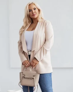 Plus Size|Bluzy^Royalfashion Marynarka damska PLUS SIZE beżowy