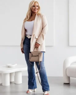 Plus Size|Bluzy^Royalfashion Marynarka damska PLUS SIZE beżowy
