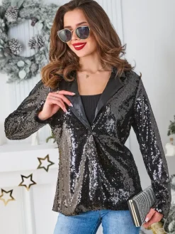 Kurtki / Marynarki / Płaszcze^Royalfashion Marynarka damska z cekinami