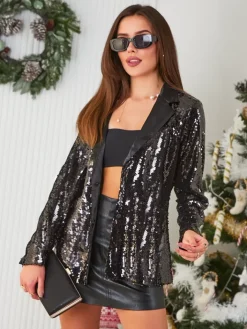 Kurtki / Marynarki / Płaszcze^Royalfashion Marynarka damska z cekinami