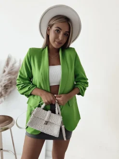 Bluzy|Kurtki / Marynarki / Płaszcze^Royalfashion Marynarka damska zielony