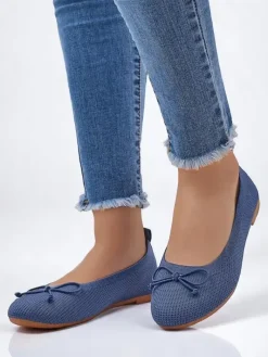 Baleriny Klasyczne^Royalfashion Materiałowe damskie baleriny Magger Jasnoniebieski