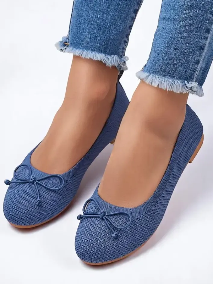 Baleriny Klasyczne^Royalfashion Materiałowe damskie baleriny Magger Jasnoniebieski