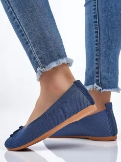 Baleriny Klasyczne^Royalfashion Materiałowe damskie baleriny Magger Jasnoniebieski