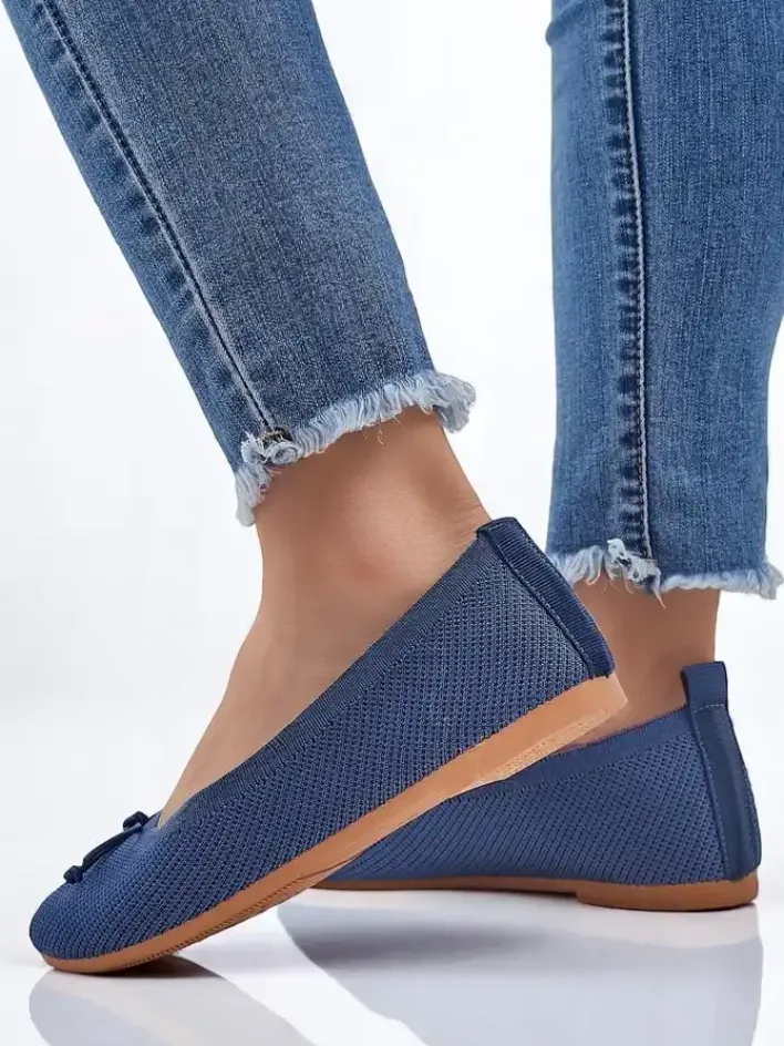 Baleriny Klasyczne^Royalfashion Materiałowe damskie baleriny Magger Jasnoniebieski