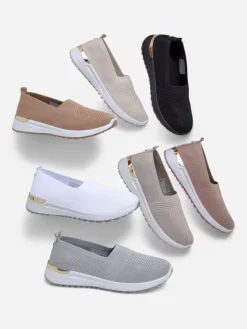 Półbuty|Trampki^Royalfashion Materiałowe damskie półbuty slip on Perfeti brązowy