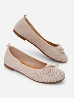 Baleriny Klasyczne^Royalfashion Materiałowe damskie baleriny Magger beżowy