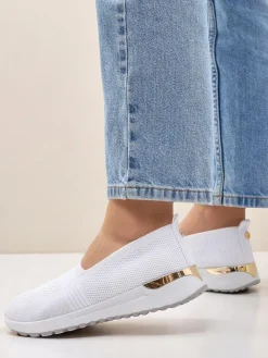 Półbuty|Trampki^Royalfashion Materiałowe damskie półbuty slip on Perfeti biały