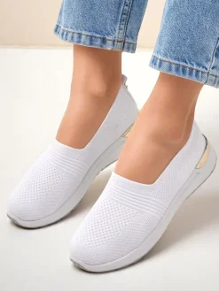 Półbuty|Trampki^Royalfashion Materiałowe damskie półbuty slip on Perfeti biały