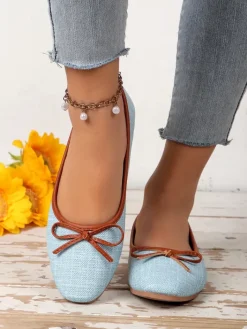 Baleriny Klasyczne^Royalfashion Matowe damskie baleriny Saaferr Jasnoniebieski