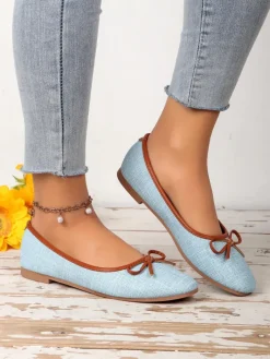 Baleriny Klasyczne^Royalfashion Matowe damskie baleriny Saaferr Jasnoniebieski