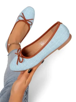 Baleriny Klasyczne^Royalfashion Matowe damskie baleriny Saaferr Jasnoniebieski