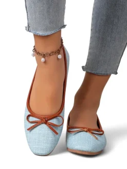 Baleriny Klasyczne^Royalfashion Matowe damskie baleriny Saaferr Jasnoniebieski