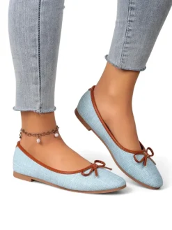 Baleriny Klasyczne^Royalfashion Matowe damskie baleriny Saaferr Jasnoniebieski