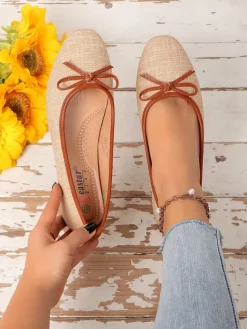 Baleriny Klasyczne^Royalfashion Matowe damskie baleriny Saaferr jasny brązowy