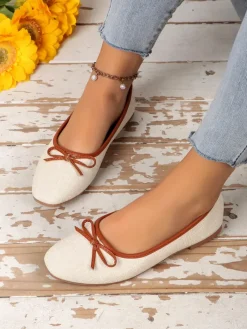 Baleriny Klasyczne^Royalfashion Matowe damskie baleriny Saaferr beżowy