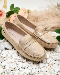 Półbuty|Mokasyny Na Płaskiej Podeszwie^Royalfashion Mokasyny damskie Nicotta złoty