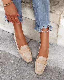 Mokasyny Na Płaskiej Podeszwie|Półbuty^Royalfashion Mokasyny damskie Erris beżowy