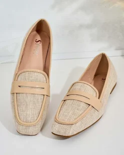 Mokasyny Na Płaskiej Podeszwie|Półbuty^Royalfashion Mokasyny damskie Erris beżowy