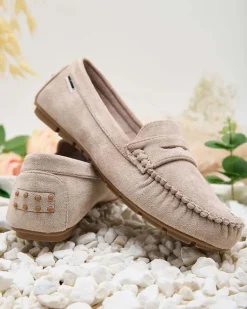 Półbuty|Mokasyny Na Płaskiej Podeszwie^Royalfashion Mokasyny damskie Nicotta beżowy