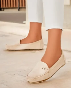 Półbuty|Mokasyny Na Płaskiej Podeszwie^Royalfashion Mokasyny damskie Verobi beżowy