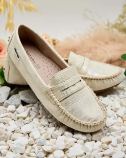 Półbuty|Mokasyny Na Płaskiej Podeszwie^Royalfashion Mokasyny damskie Nicotta srebrny