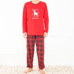 Piżamy^Royalfashion Męska piżama świąteczna czerwony