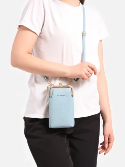 Małe Torebki^Royalfashion Multifunkcyjna torebka portfel na pasku Ecru