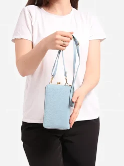 Małe Torebki^Royalfashion Multifunkcyjna torebka portfel na pasku Ecru