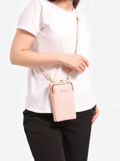 Małe Torebki^Royalfashion Multifunkcyjna torebka portfel na pasku różowy