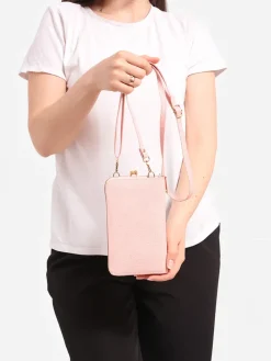 Małe Torebki^Royalfashion Multifunkcyjna torebka portfel na pasku różowy