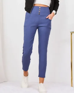 Legginsy / Tregginsy^Royalfashion e damskie spodnie typu tregginsy niebieski