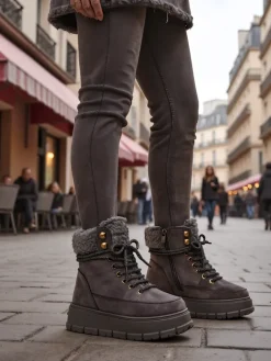 Śniegowce|Trapery^Royalfashion Śniegowce damskie Bomion gołębi szary