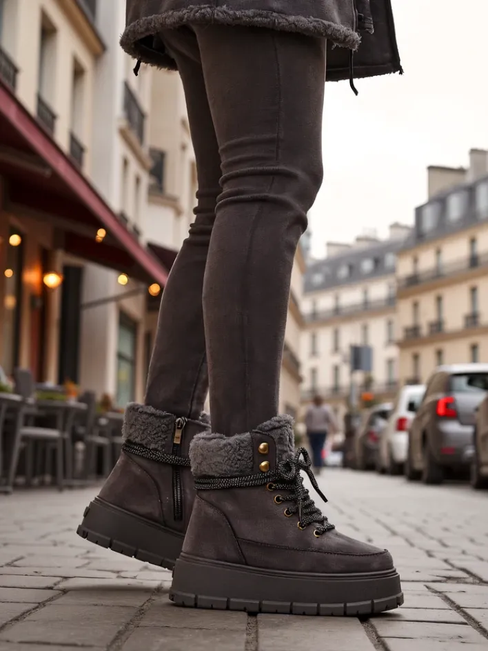 Śniegowce|Trapery^Royalfashion Śniegowce damskie Bomion gołębi szary