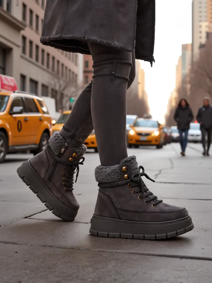 Śniegowce|Trapery^Royalfashion Śniegowce damskie Bomion gołębi szary