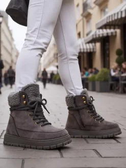 Śniegowce|Trapery^Royalfashion Śniegowce damskie Bomion gołębi szary