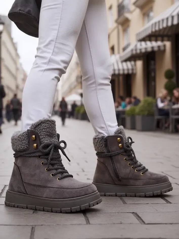 Śniegowce|Trapery^Royalfashion Śniegowce damskie Bomion gołębi szary