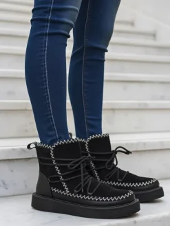 Śniegowce|Botki Z Delikatnym Ociepleniem^Royalfashion Śniegowce damskie sznurowane Siozi brązowy