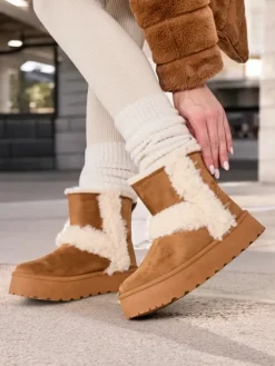 Śniegowce|Botki Z Delikatnym Ociepleniem^Royalfashion Śniegowce damskie Rylly Camel