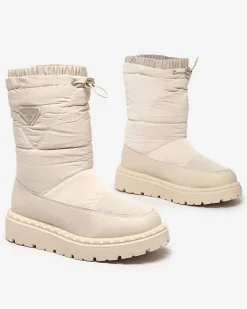 Botki Z Grubym Ociepleniem|Botki Na Platformie^Royalfashion Śniegowce damskie Eomlla beżowy