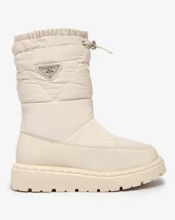 Botki Z Grubym Ociepleniem|Botki Na Platformie^Royalfashion Śniegowce damskie Eomlla beżowy