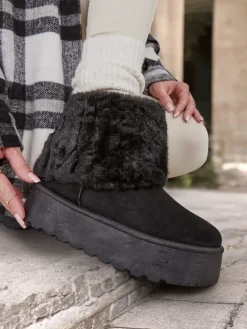 Śniegowce|Botki Z Delikatnym Ociepleniem^Royalfashion Śniegowce damskie Rozzoy czarny