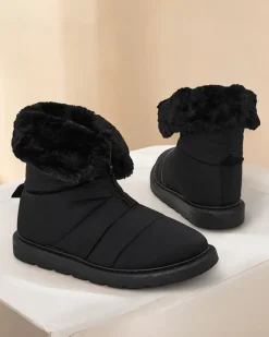 Botki Z Delikatnym Ociepleniem|Botki Na Płaskim Obcasie^Royalfashion Śniegowce damskie Nesisa czarny