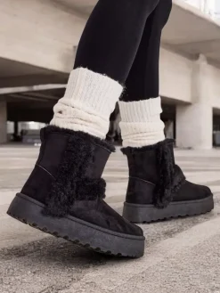 Śniegowce|Botki Z Delikatnym Ociepleniem^Royalfashion Śniegowce damskie Rylly czarny