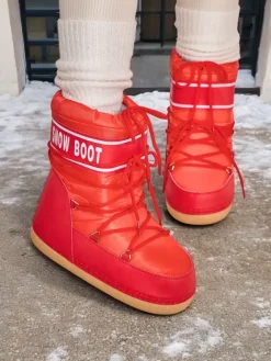 Śniegowce|Botki Z Delikatnym Ociepleniem^Royalfashion Śniegowce damskie ze ściągaczem Soblesia czerwony